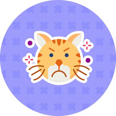 Kedi. Web simgesi basit illüstrasyon