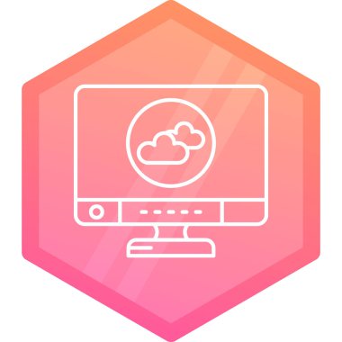 Bulut Hesaplama. Web simgesi basit illüstrasyon