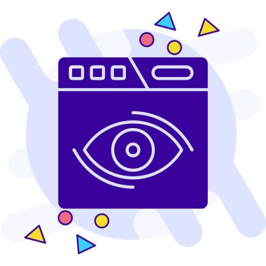 Beyaz arkaplanda izole edilmiş parmak izi simgesi olan renk gözü. Kimlik simgesi. Kimlik işareti. Kimlik. Değişken rastgele dinamik şekiller. vektör.