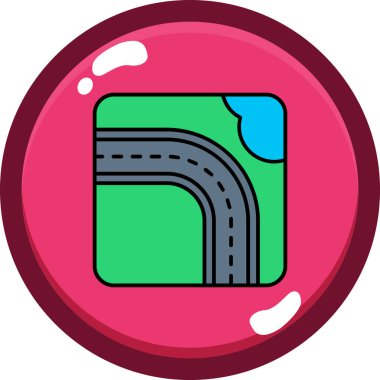 Harita simgesi, vektör illüstrasyonu