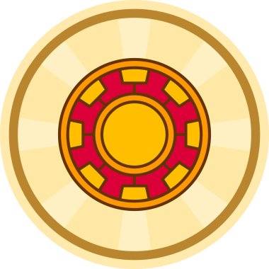 Kumarhane fişi. Basit illüstrasyon