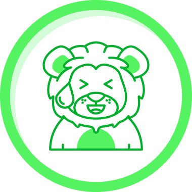 şirin aslan simgesi, çizgi film vektör çizimi