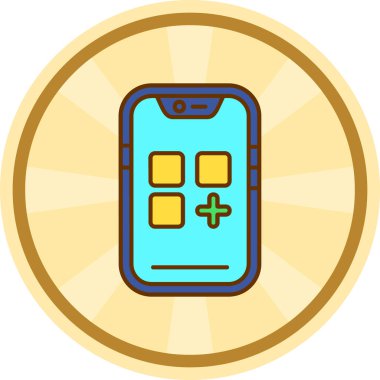 Bir smartphone simge vektör çizim