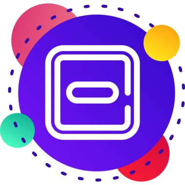 Beyaz arkaplanda renk çizgisi ataç simgesi izole edildi. Kademeli rastgele dinamik şekiller. Vektör İllüstrasyonu.