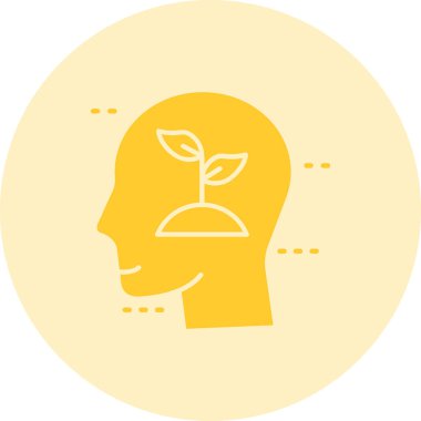 Beyin taşıyan insan kafasının vektör illüstrasyon simgesi