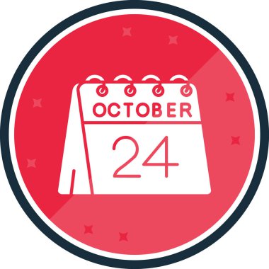 Ekim ayındaki renkli simgeyle takvim, günün vektör illüstrasyonu