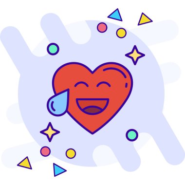 Mutlu kalp konuşma baloncuğu ile