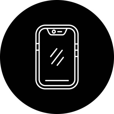 Akıllı telefon hattı ters çevrildi, basit vektör illüstrasyonu