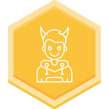 İblis. Web simgesi basit illüstrasyon