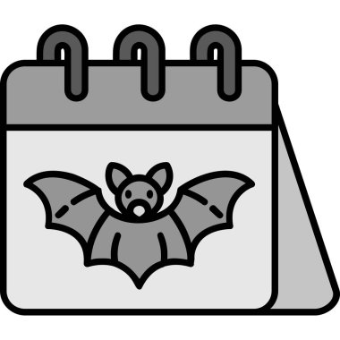 Takvim simgesi vektör illüstrasyon tasarımlı Cadılar Bayramı yarasası