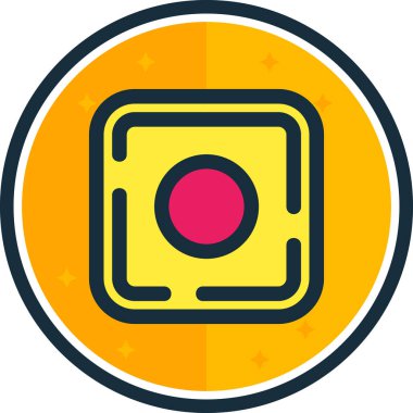 Yuvarlak bir çerçevenin bir yıldız ve bir top dairesi ile vektör simgesi