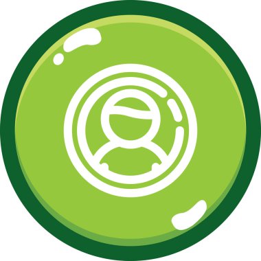 Yeşil ve beyaz daire simgesinin vektör illüstrasyonu