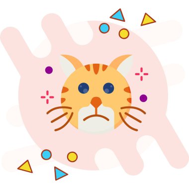 kedi yüz simgesi vektör illüstrasyonu