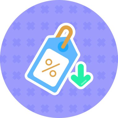 etiket indirimi simgesi, basit vektör illüstrasyonu