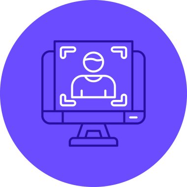 Bir dizüstü bilgisayar simgesinin vektör illüstrasyonu