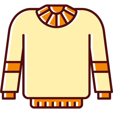 ılık kazak simgesi renk ana hatları vektörü