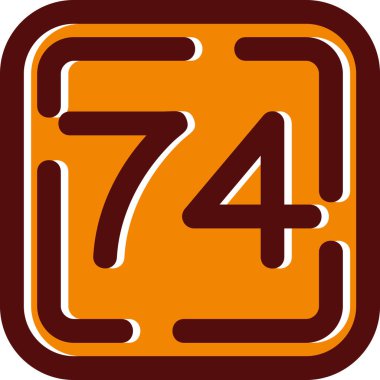 Turuncu arkaplanda bir simge - 7 numara.