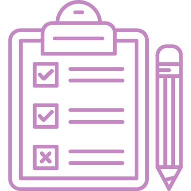 Kontrol listesi simgesi, vektör illüstrasyonu