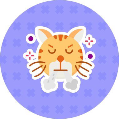 Kedi. Web simgesi basit illüstrasyon