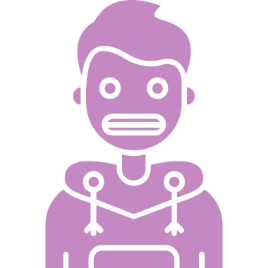 kızgın çocuk simgesi, vektör illüstrasyonu