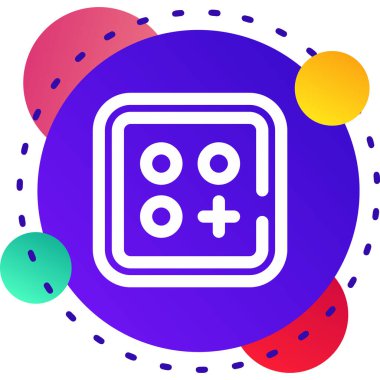 Beyaz arka planda izole edilmiş renkli kumarhane kumar makinesi simgesi. Şanslı kumar. Değişken rastgele dinamik şekiller. vektör illüstrasyonu