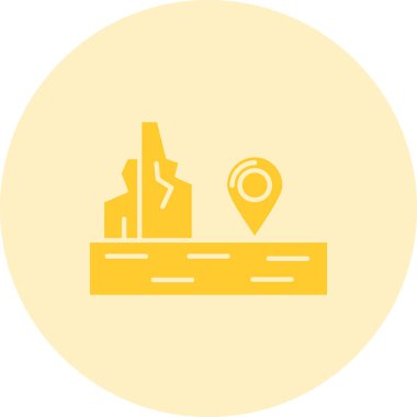 Harita imleci düz simge, vektör, illüstrasyon