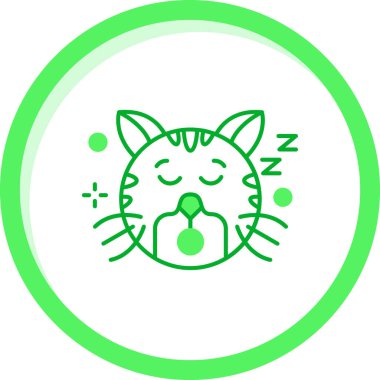 Beyaz arka planda yeşil çizgi kedi simgesi izole edildi. vektör illüstrasyonu