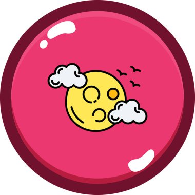 Tatlı pembe bir bulutun çıkartması.