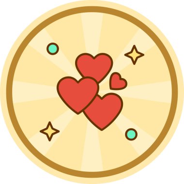 Aşk kalp ikonu vektör illüstrasyonu