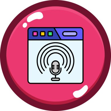 Mikrofon. Web simgesi basit illüstrasyon