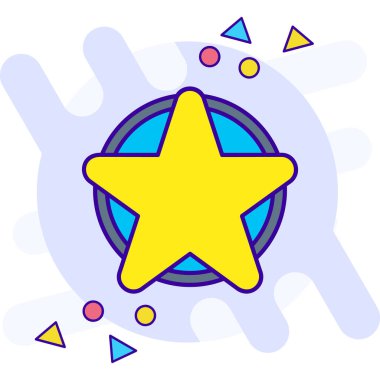 Yıldızlı yıldız. Düz biçimli vektör simgesi izole edilmiş illüstrasyon