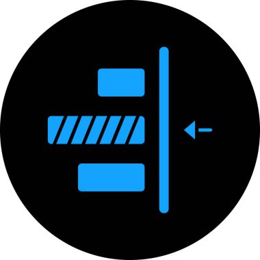 bar grafik vektör simgesi. iki renkli düz yuvarlak sembol, mavi ve gri renkler, beyaz arkaplan,