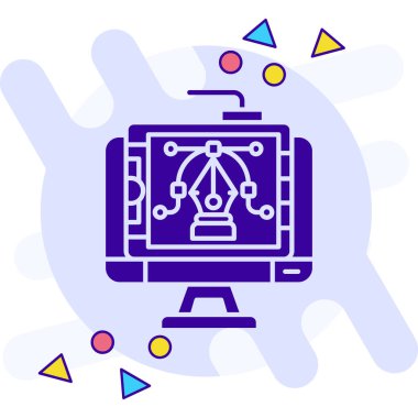 Line Smart ev simgesi beyaz arkaplanda izole edildi. Uzaktan kumanda. Renkli taslak konsepti. Vektör.