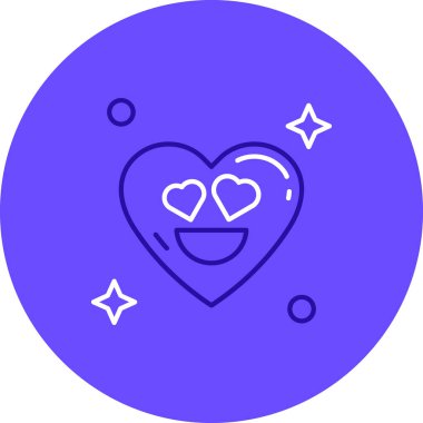 Mutlu kalp ikonu vektör illüstrasyonu