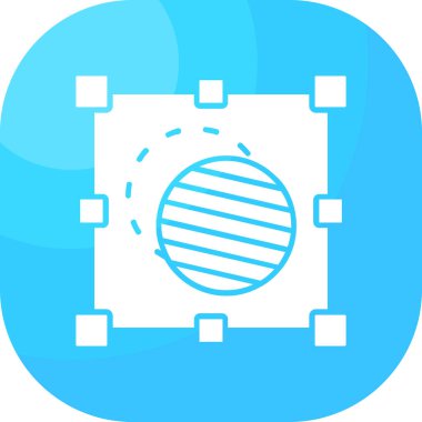 Bir daire simgesinin mavi simgesinin vektör çizimi