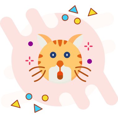 Renkli gözlü kedi, düz simge.