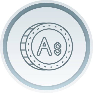 Benzersiz para birimi çizgisi vektör simgesi