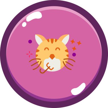 Kedi gözü ve kedisi olan düz dizayn şirin bir kedi. vektör illüstrasyonu