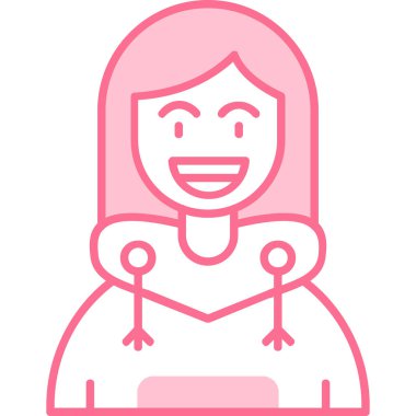 kadın avatar simgesi, vektör illüstrasyonu