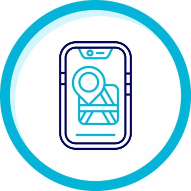 Harita simgesi olan akıllı telefon. vektör illüstrasyonu