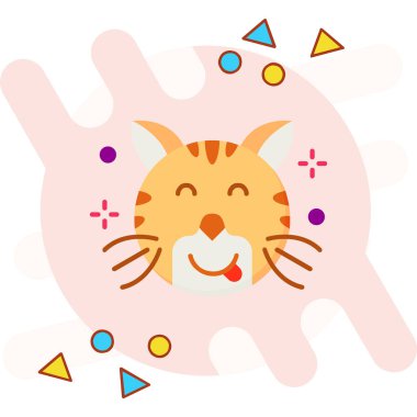 Kedili şirin çizgi film kedisi. vektör illüstrasyonu.