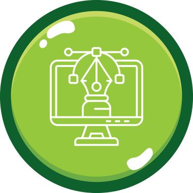 Monitör. Web simgesi basit illüstrasyon