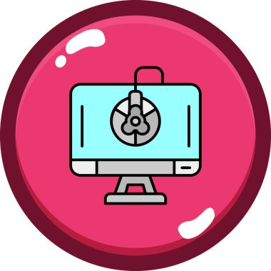 Bilgisayar. Web simgesi basit illüstrasyon