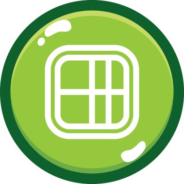 Yeşil ve siyah yuvarlak bir simgenin gösterimi