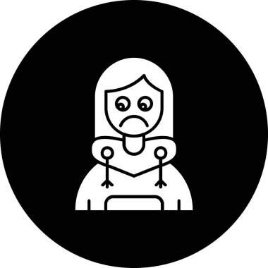 Resim üzgün kız simgesi