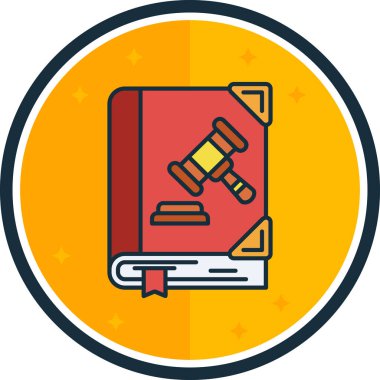 Hukuk kitap simgesi. Vektör çizim