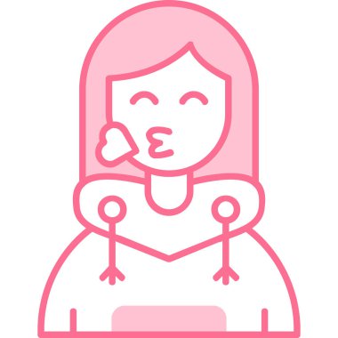 Eşarplı bir kadının vektör çizimi