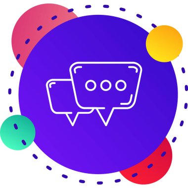 Konuşma balonu sohbet simgesi beyaz arkaplanda izole edildi. İleti simgesi. İletişim ya da yorum sohbet sembolü. Renkli taslak konsepti. Vektör.