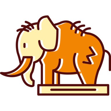 Fil ikonu. Ağ için fil vektör simgelerinin özet çizimi