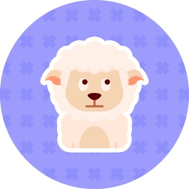 Koyun ikonu vektör illüstrasyonu